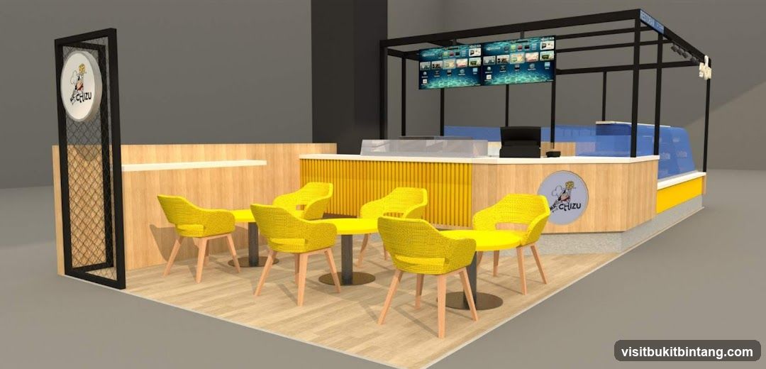 Modern Food Kiosk with Seating