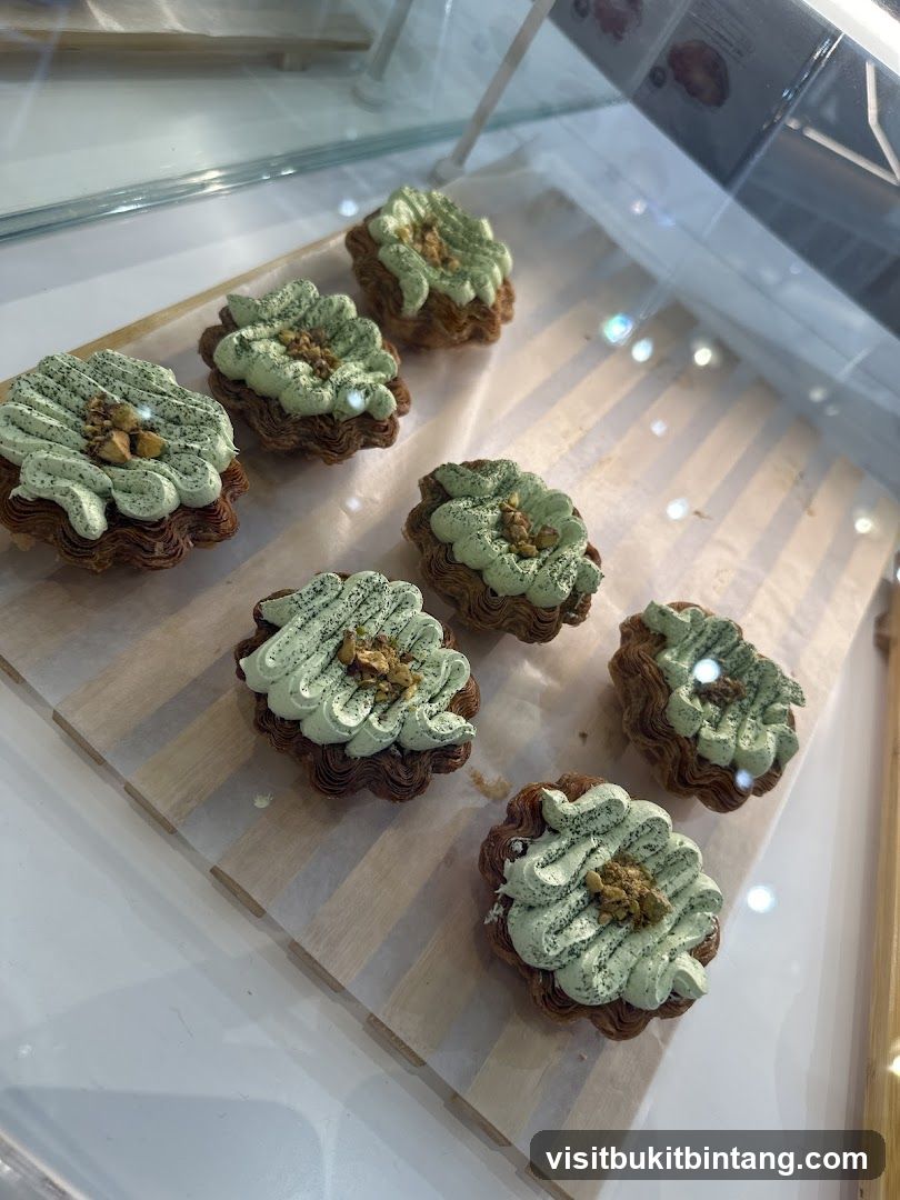 Matcha Pastries in Display Case