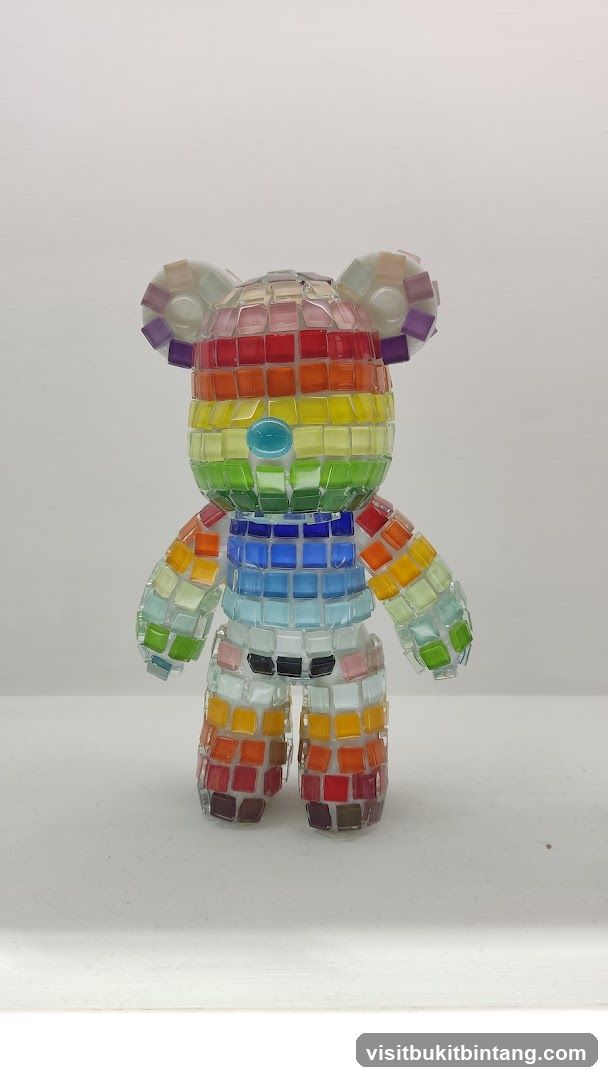Rainbow Mosaic Bear Figurine