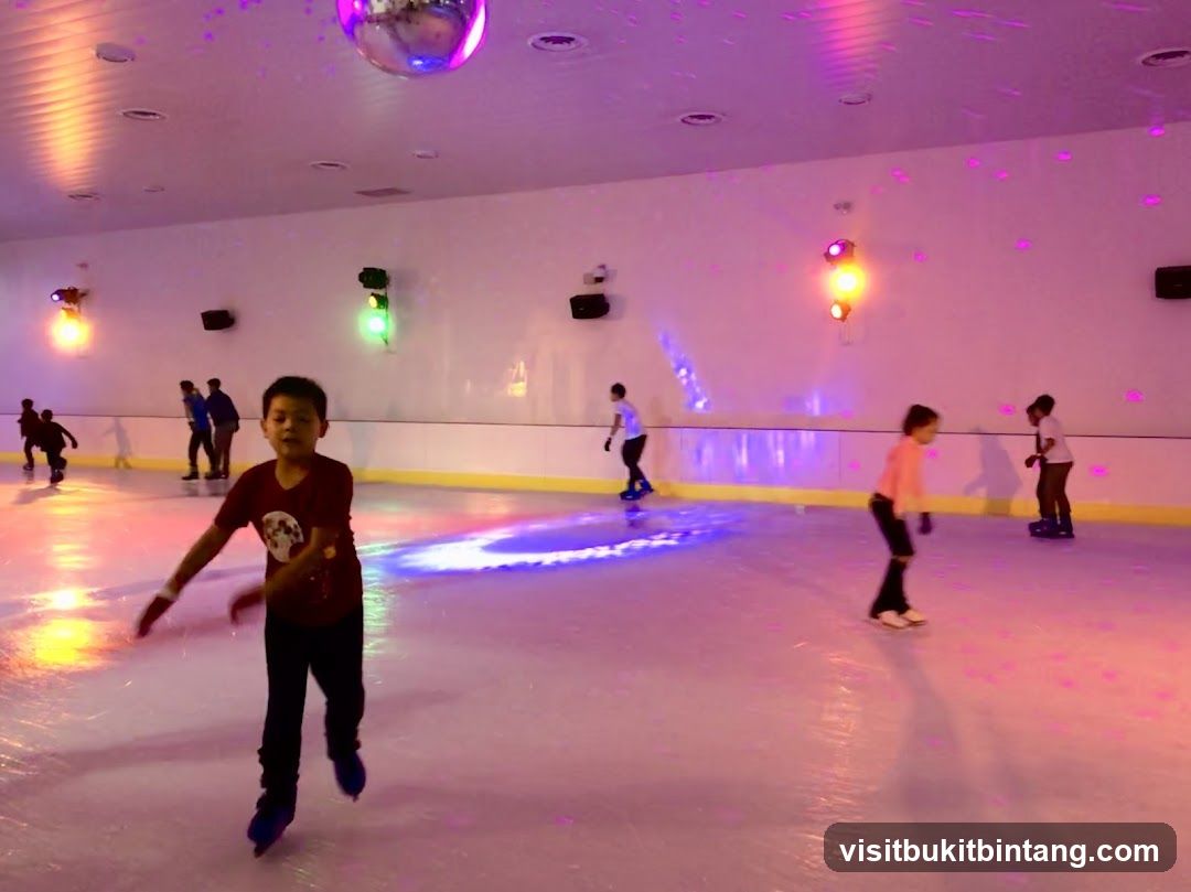 Ice Skating Rink with Disco Ball