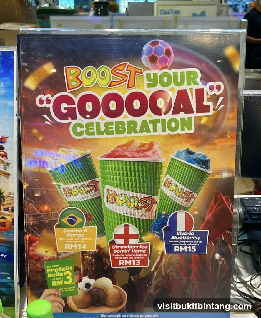 Boost Your Goooal Celebration Menu
