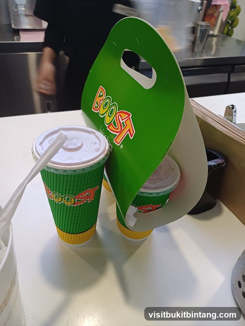 Boost Juice Cups and Carrier