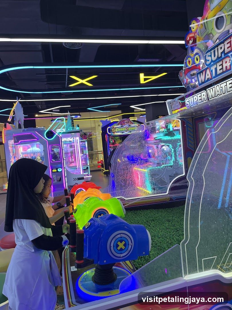 Arcade Game Area with Water Gun Machine