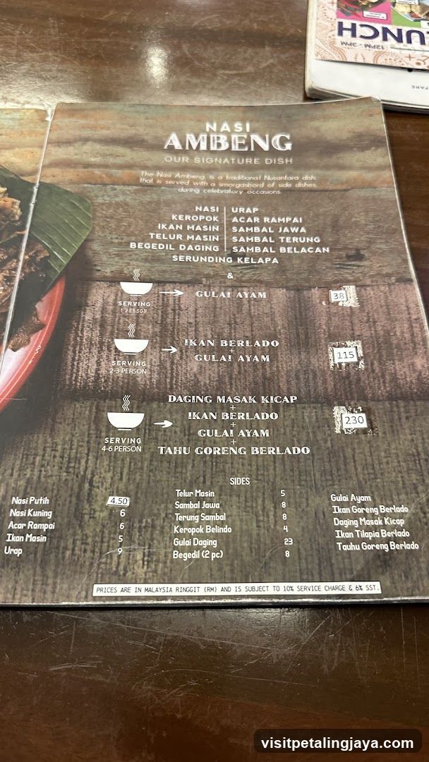Nasi Ambeng Menu