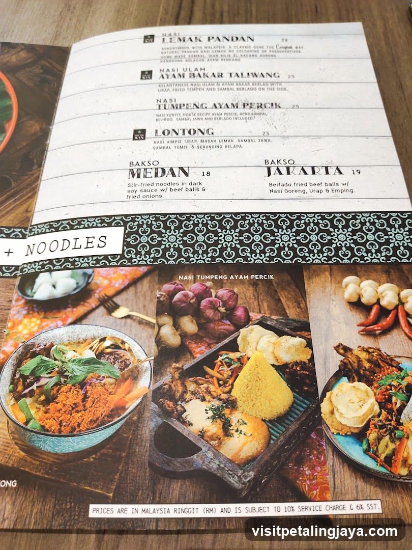 Nasi Lemak & Bakso Menu Page