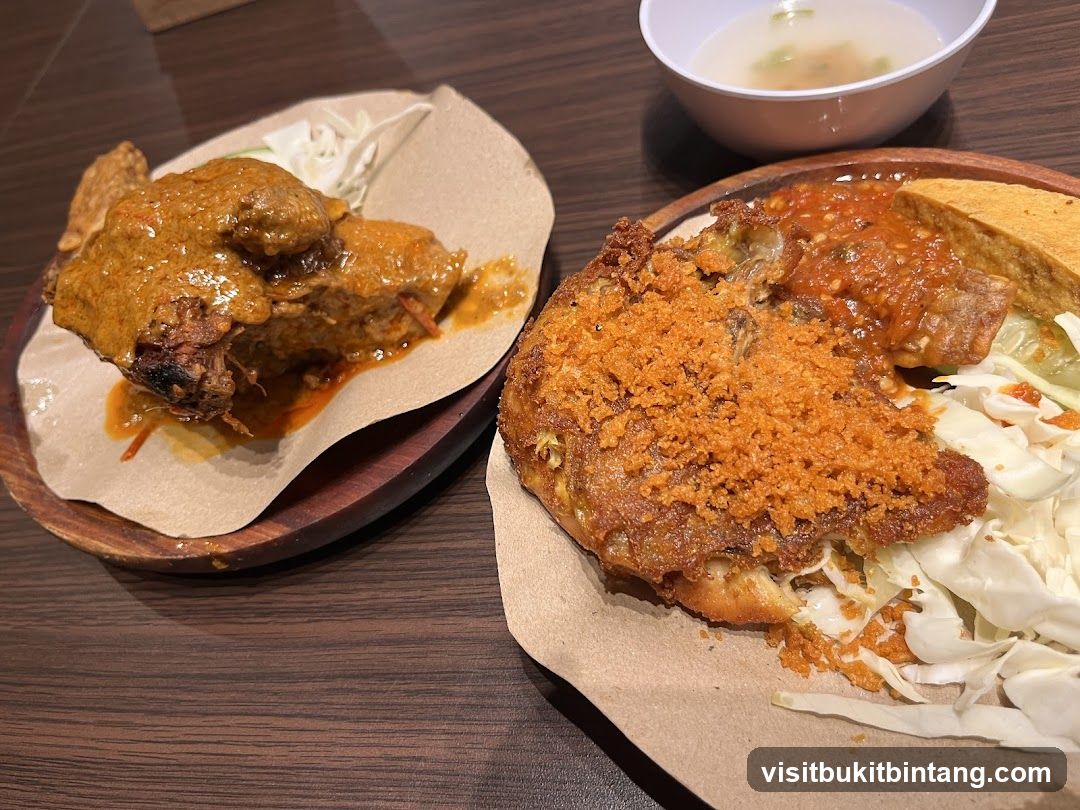 Two plates of Indonesian food