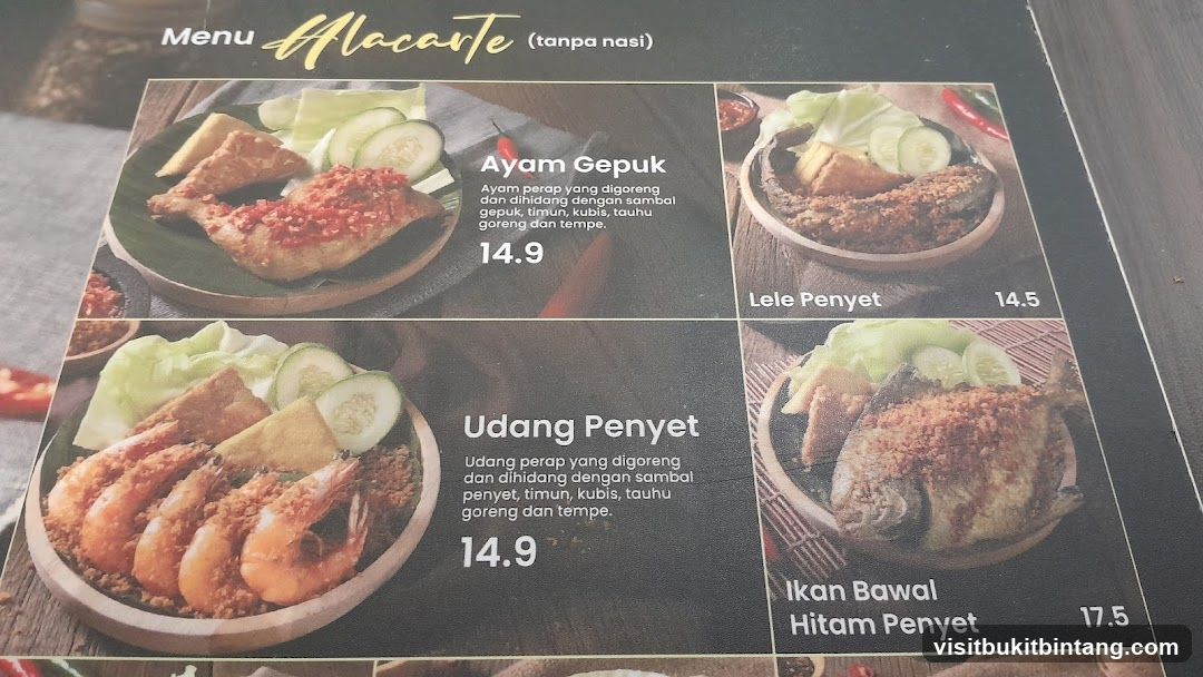 Menu Alacarte (tanpa nasi)