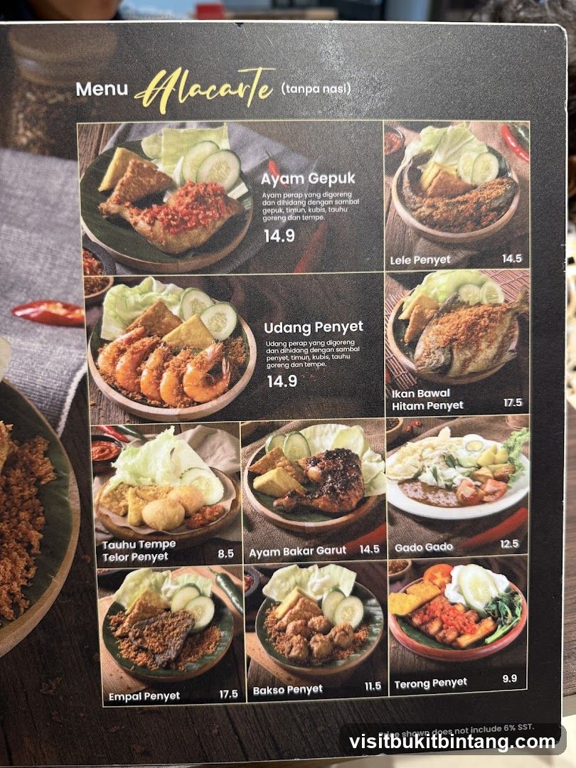 Alacarte Menu