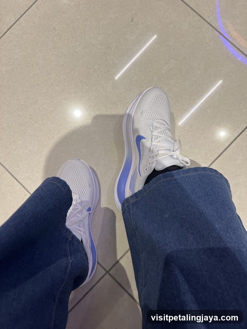 Nike Shoes on Tiled Floor