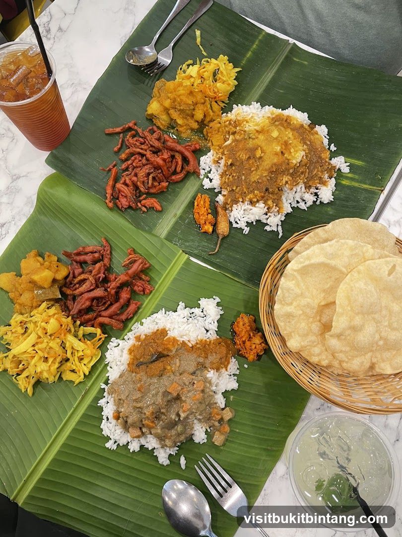 Indian Food Served on Banana Leaves