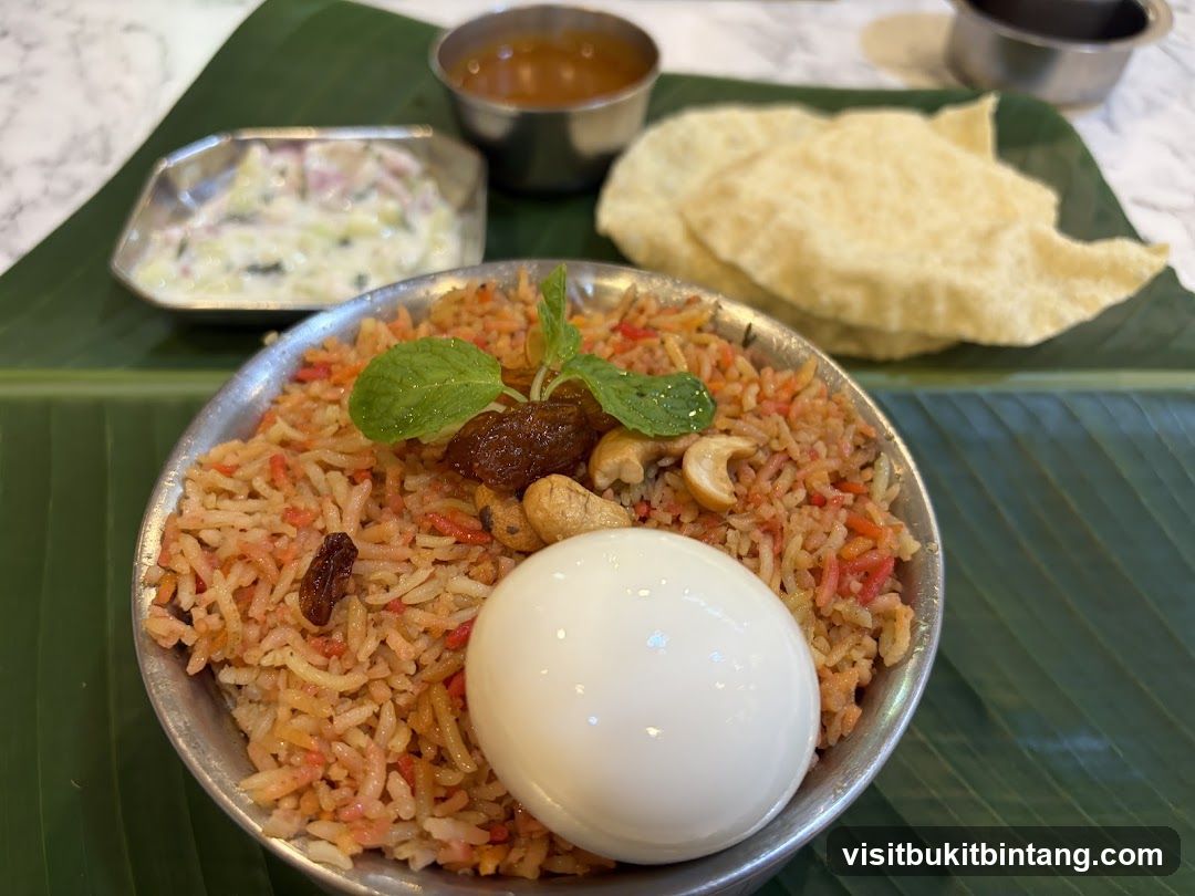 Biryani with accompaniments