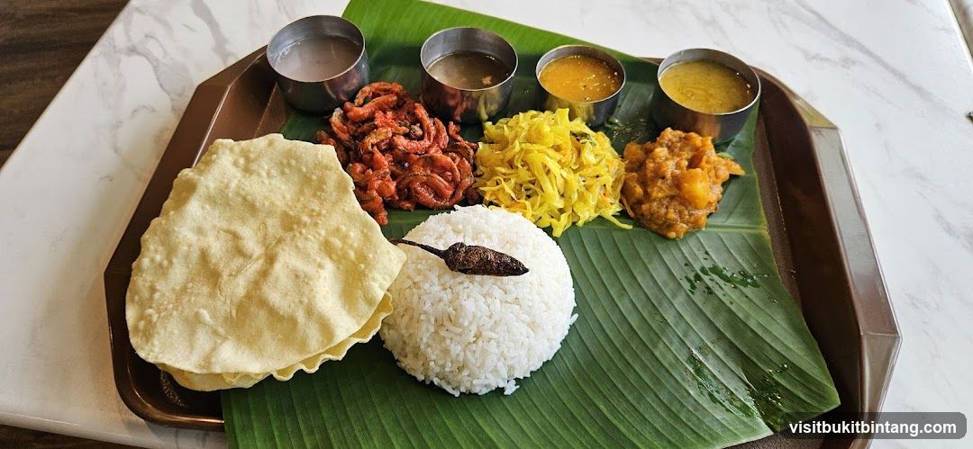 Indian Meal on Banana Leaf