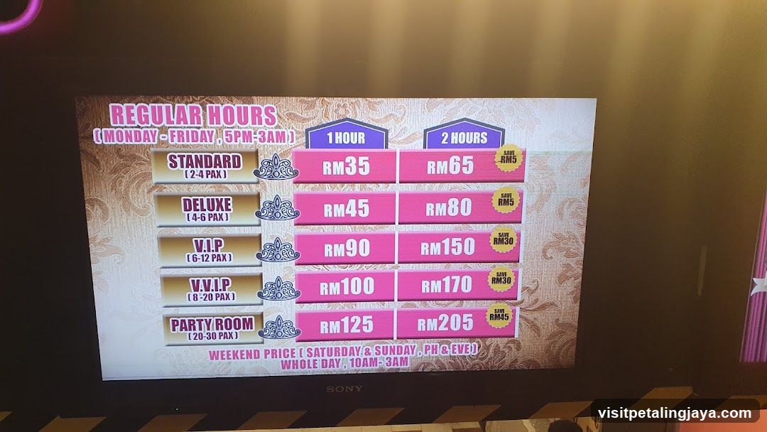 Karaoke Room Pricing Display