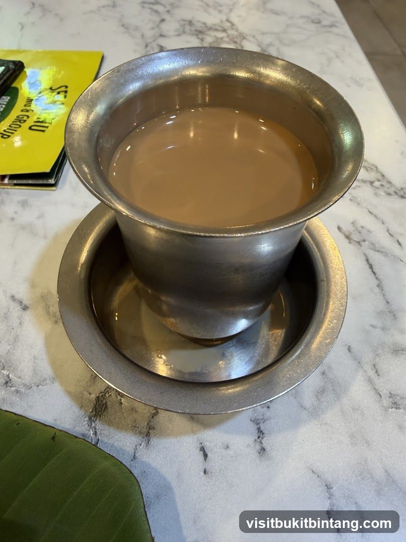 Coffee in a traditional metal cup