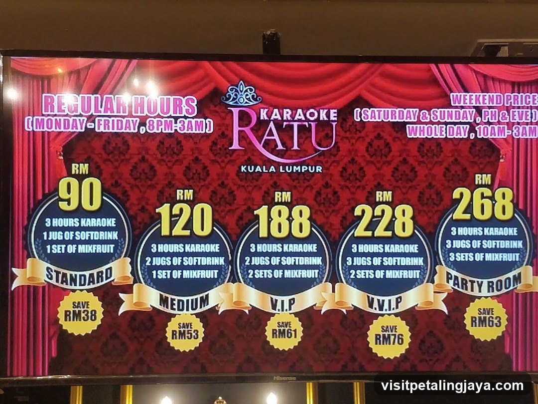 Karaoke Ratu Price List Display
