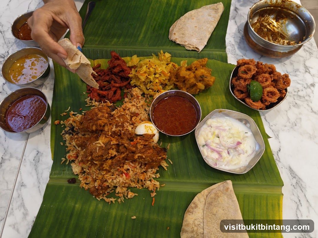 Indian Meal on Banana Leaf