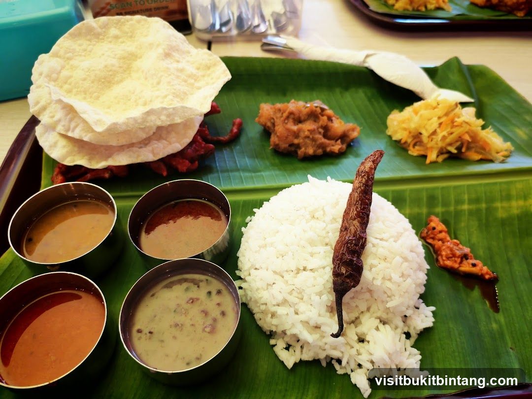 Indian Meal on Banana Leaf