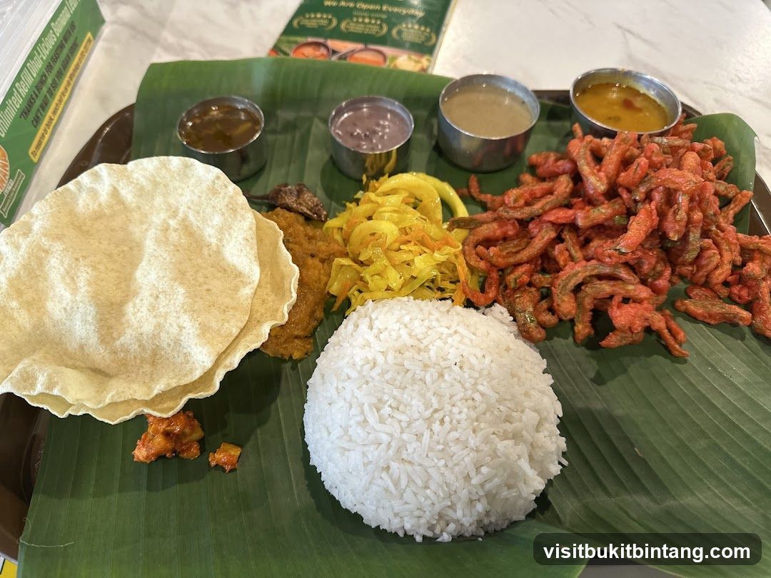 Indian Meal on Banana Leaf