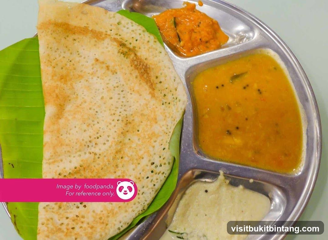 Dosa with Sambar and Chutney