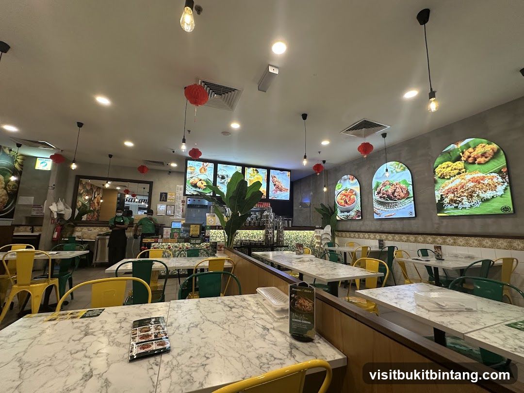 Restaurant Interior with Food Displays