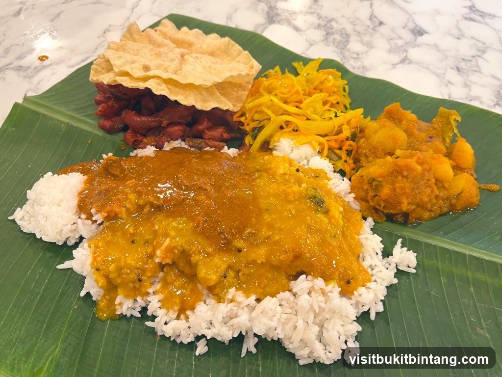 South Indian Meal on Banana Leaf