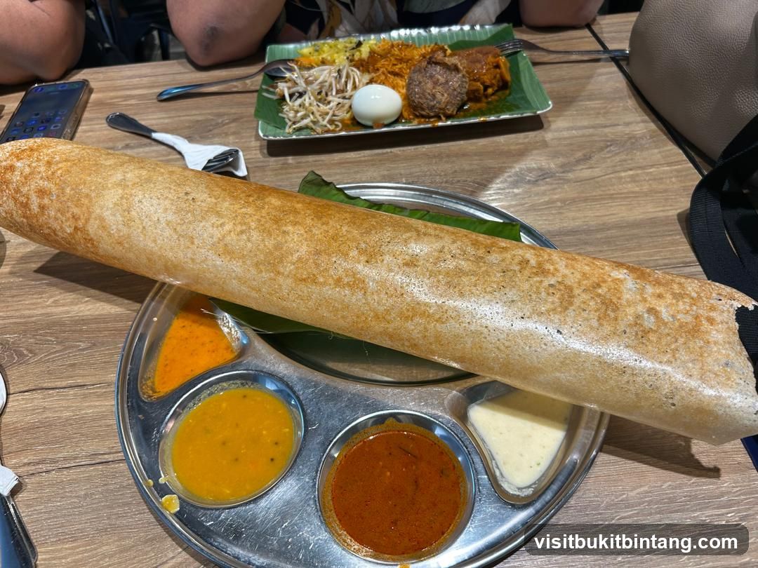 Dosa with Sambar and Chutneys