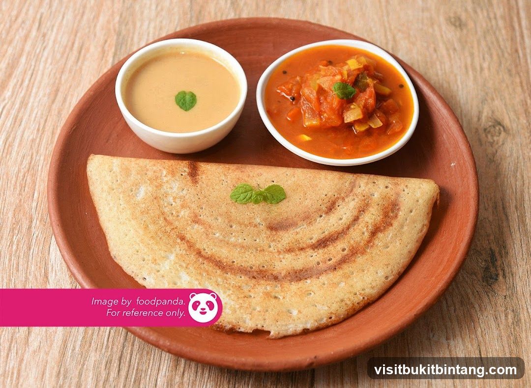 Dosa with Chutney and Sambar