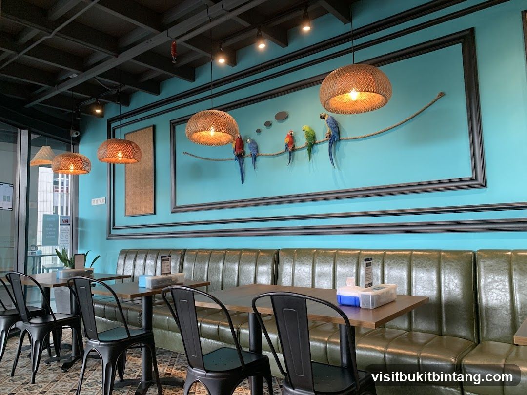 Restaurant Interior with Tropical Decor