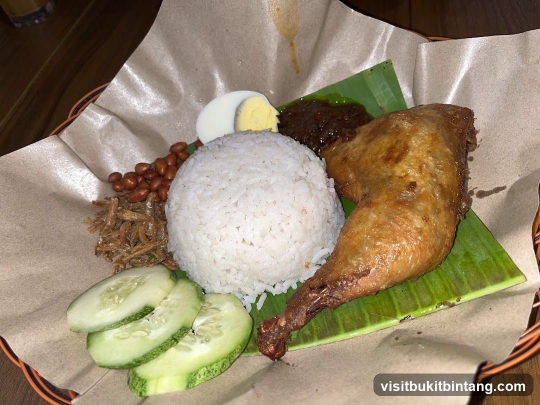 Nasi Lemak with Fried Chicken