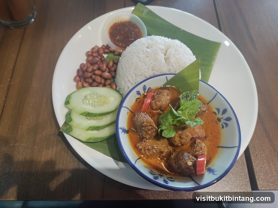 Nasi Lemak with Beef Rendang