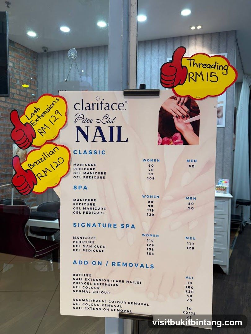Clariface Nail Price List