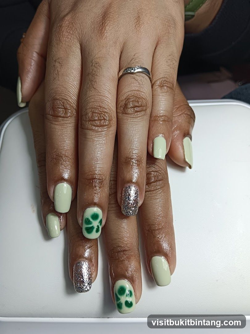 Nails with clover design
