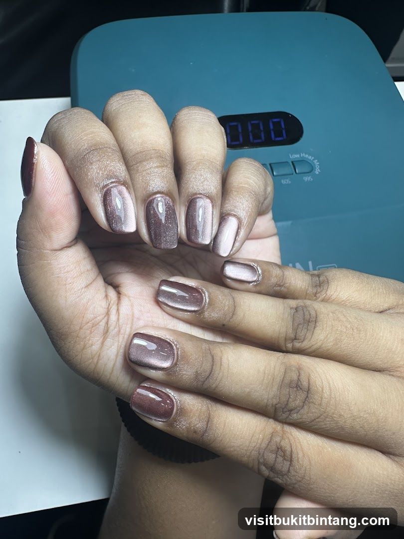 Nails with Cat Eye Polish