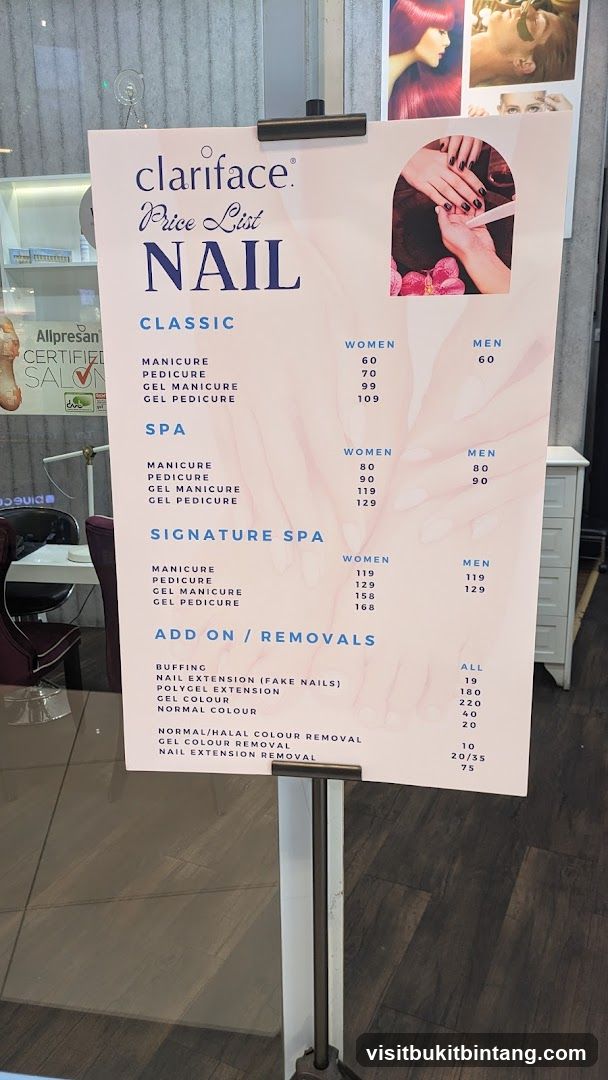 Clariface Nail Price List