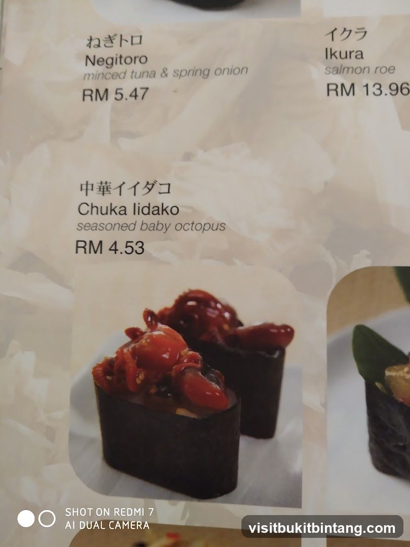 Sushi Menu