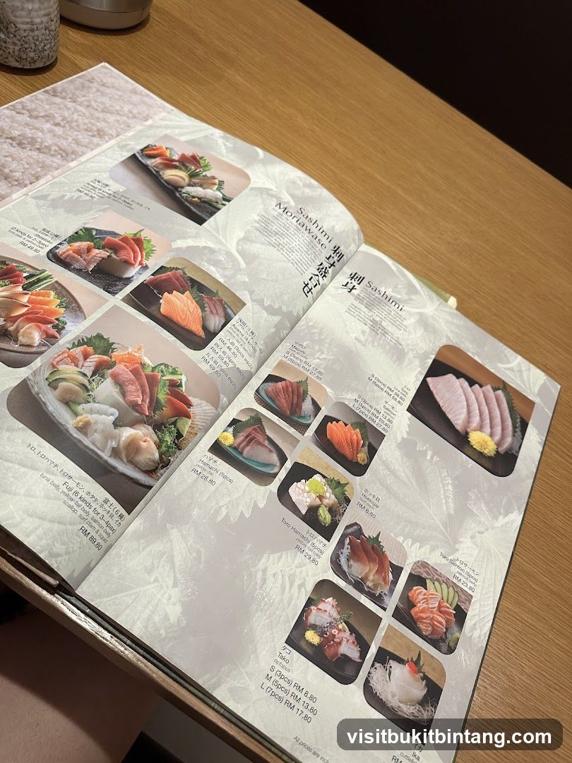 Sashimi Menu