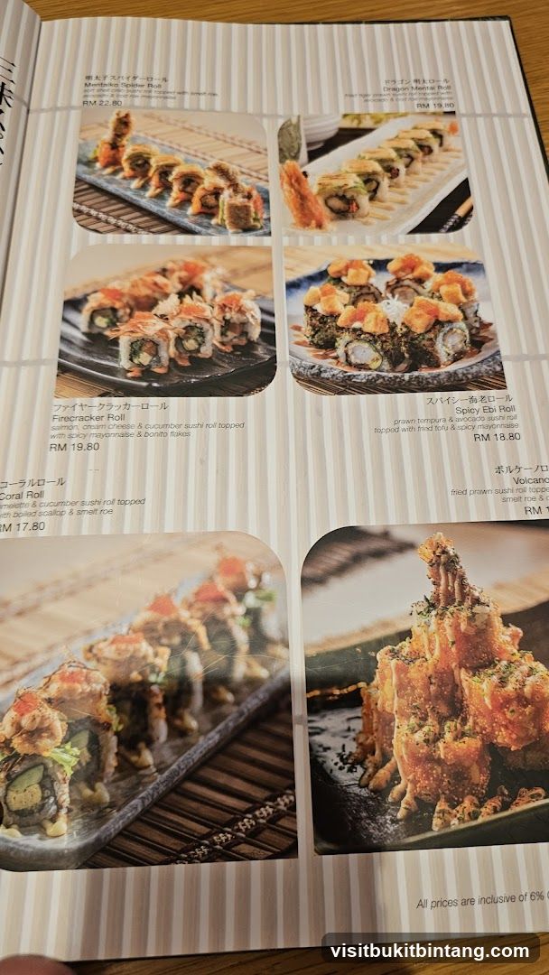 Sushi Menu