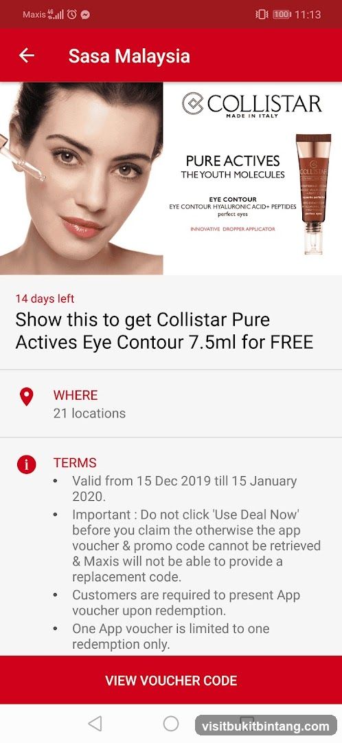 Collistar Pure Actives Eye Contour Promotion