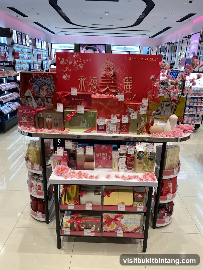 Cosmetics Display with Chinese New Year Theme