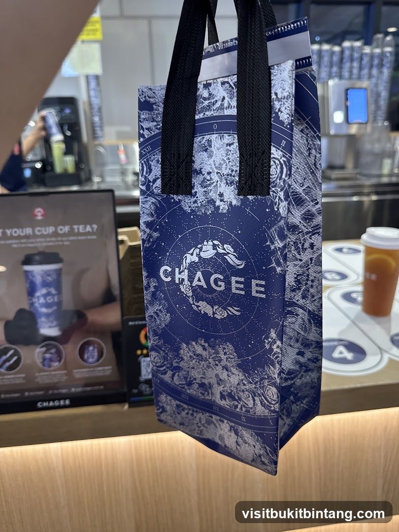 Branded Bag at a Cafe