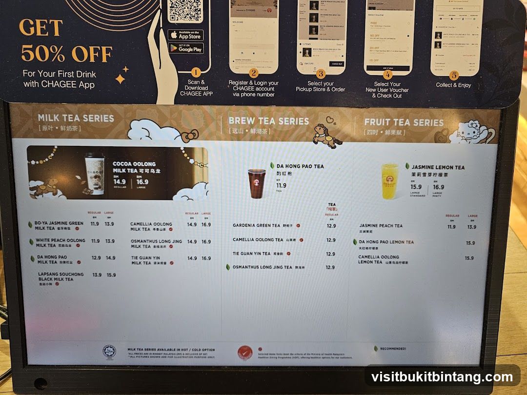 CHAGEE Menu
