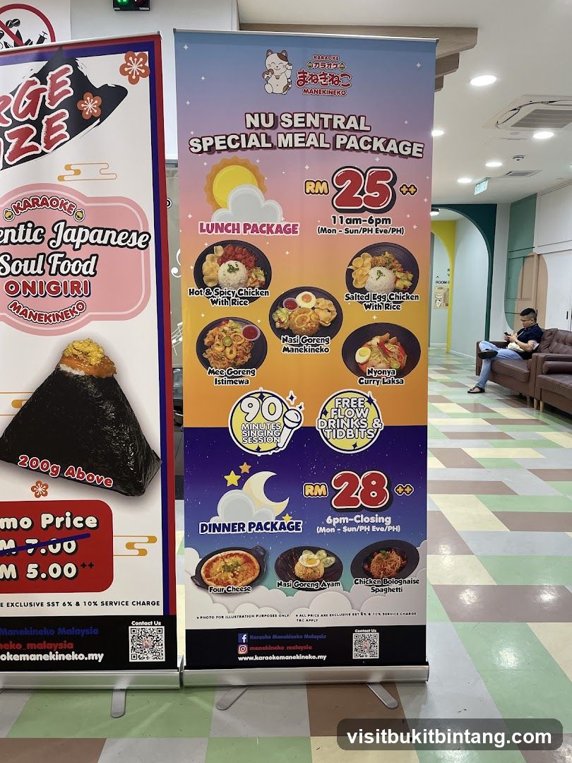 Karaoke Manekineko Special Meal Packages