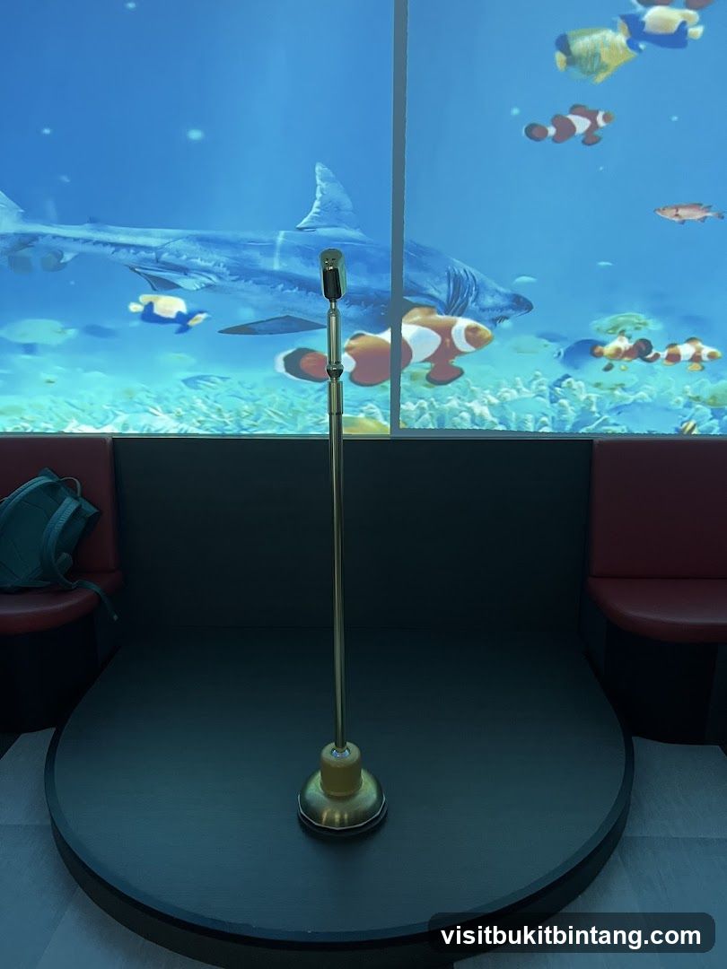 Microphone in front of underwater projection