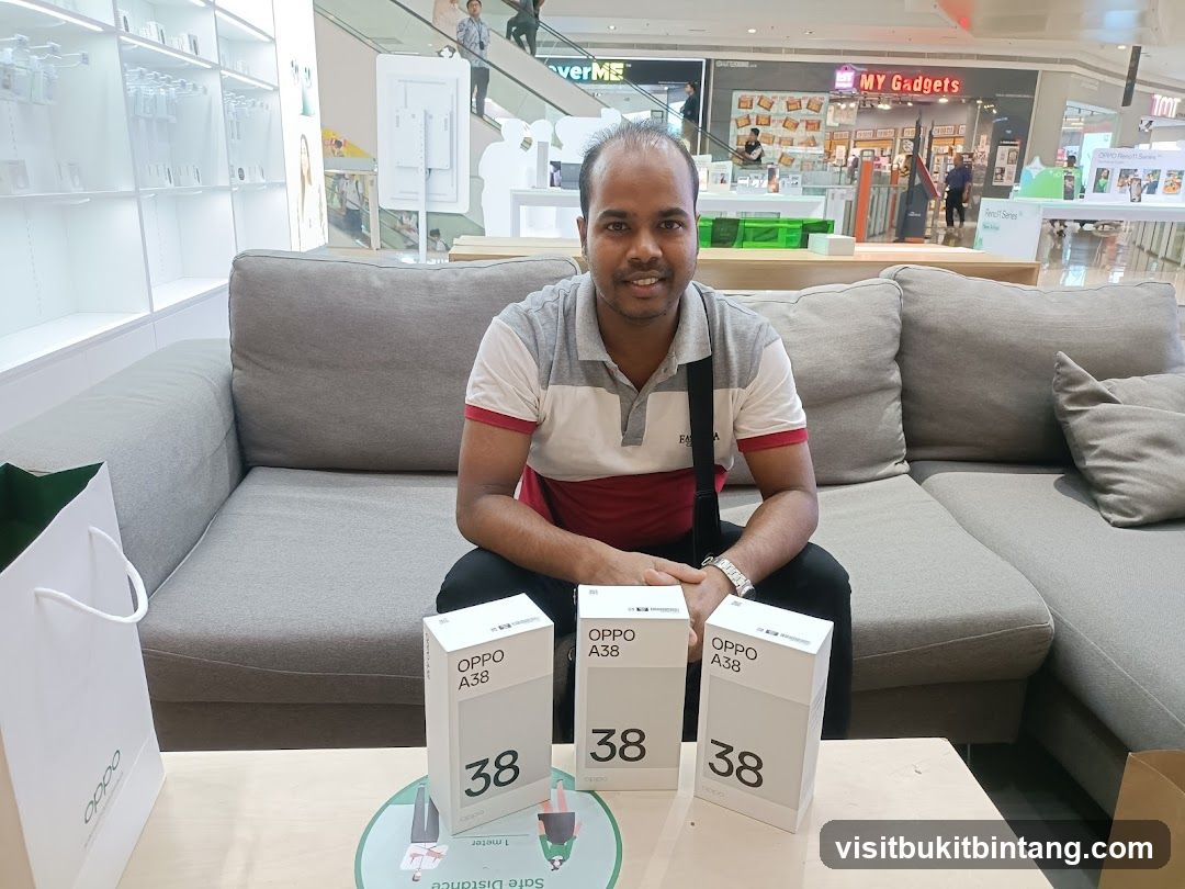 Man with OPPO A38 Boxes