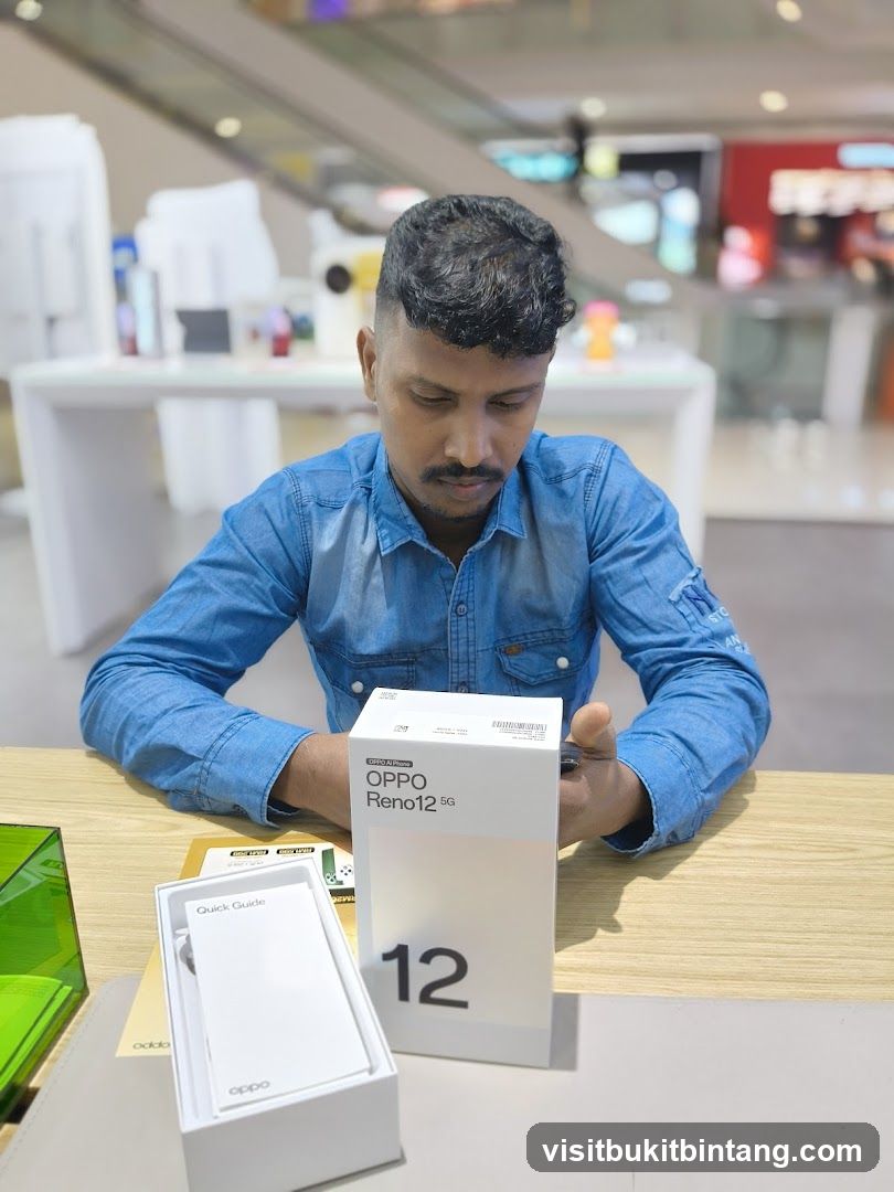 Man with OPPO Reno 12 5G box