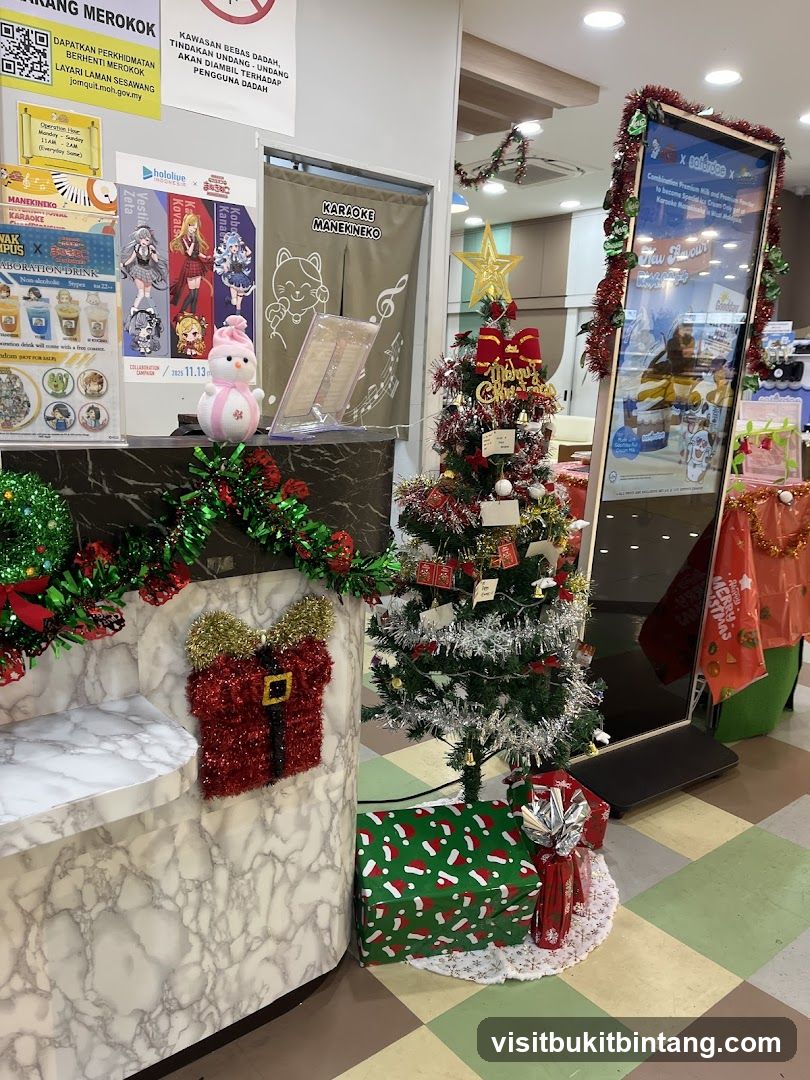 Christmas Decorations at Karaoke Establishment