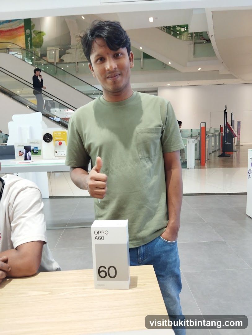 Man with OPPO A60 box