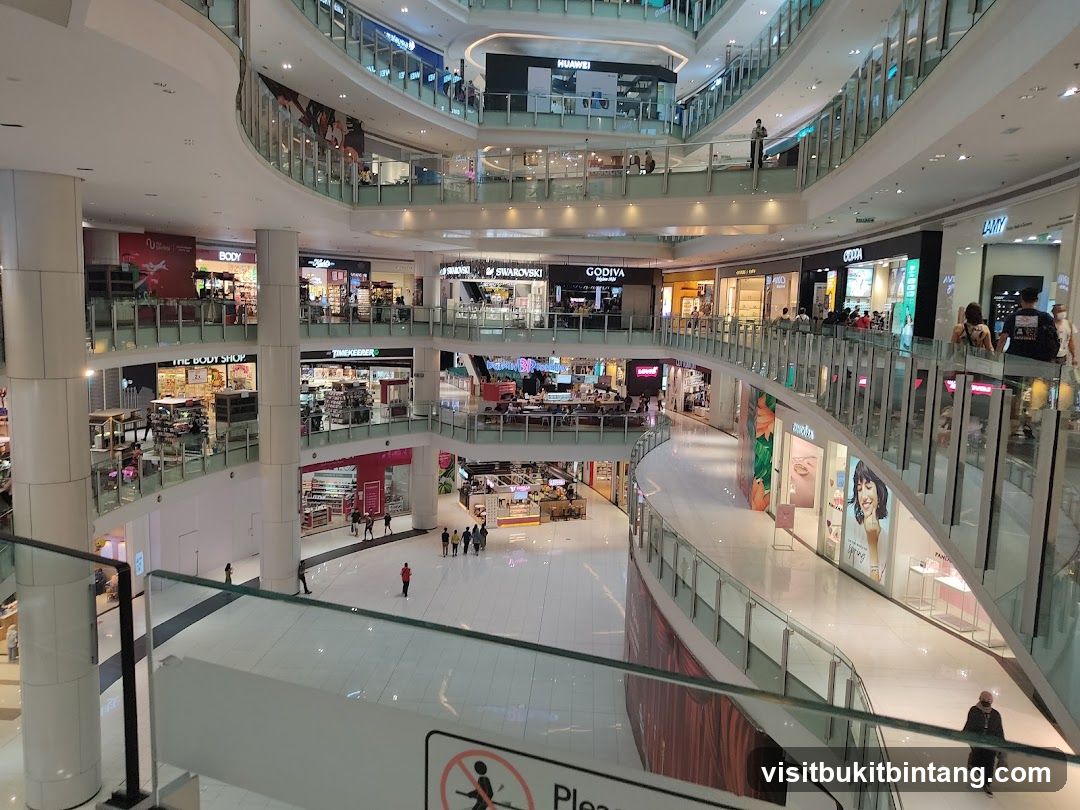 Interior of a multi-level shopping mall