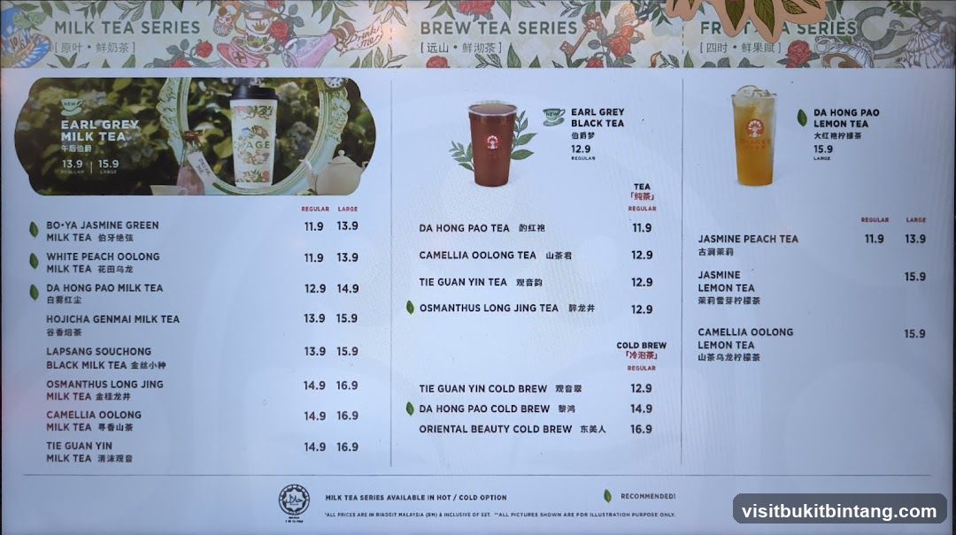 Tea Menu