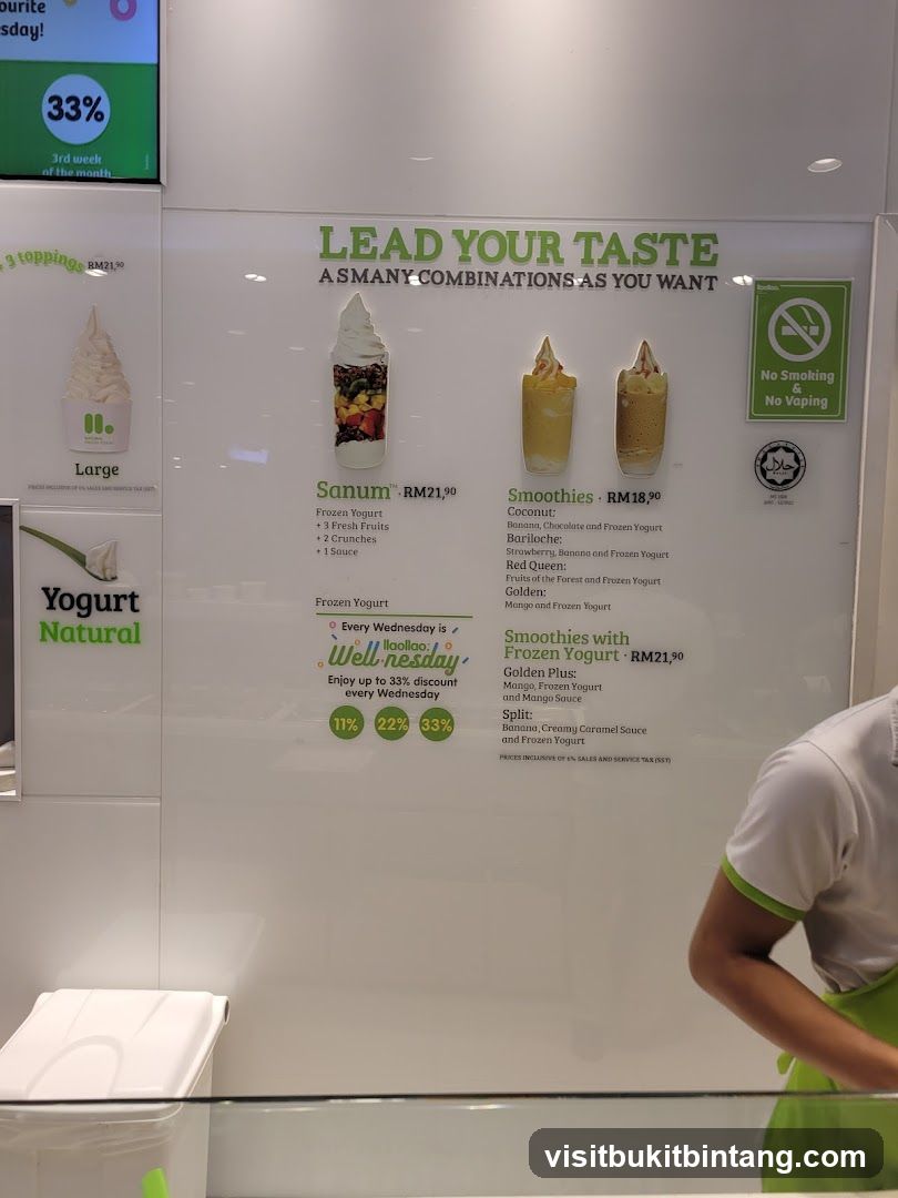 Yogurt and Smoothie Menu